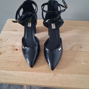 Zara Black Patent Leather Heels